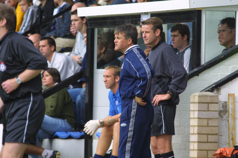 Mickey Adams and the bench, Cambridge Game 11 August 2001