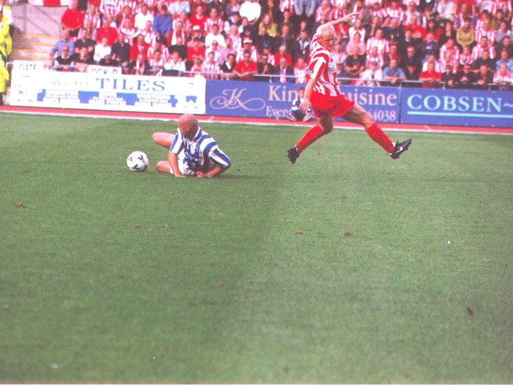 Danny Cullip nicks the ball, Cheltenham Town game 25 September 1999