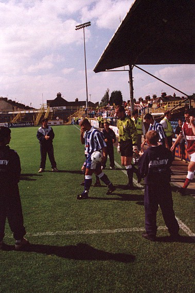 Teams take the field, Chester City game 15 August 1998