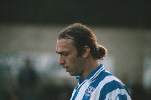 Darren Freeman close up, Lincoln city game 18 March 2000