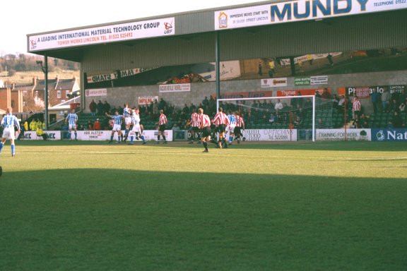 on the attack, Lincoln city game 18 March 2000