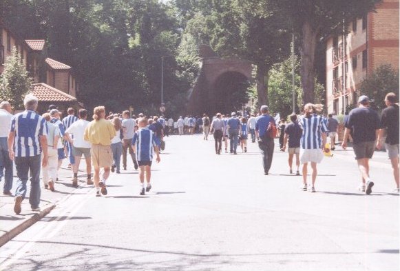  fans in Tongdean Lane, Mansfield Game 07 August 1999