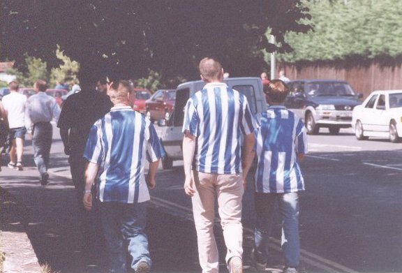 On the way to the match, Mansfield Game 07 August 1999