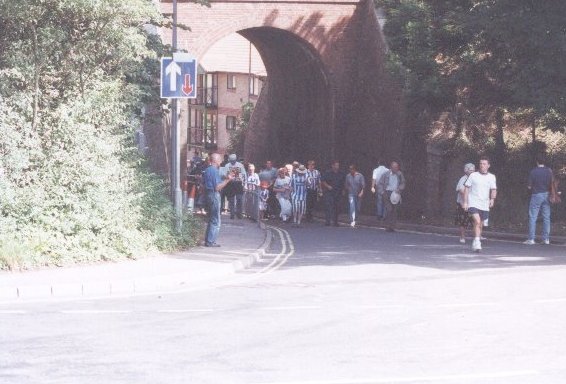  fans in Tongdean Lane, Mansfield Game 07 August 1999