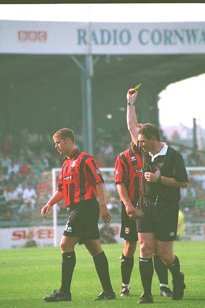 ?? gets a yellow card for ??, Plymouth Argyle game 05 September 1999