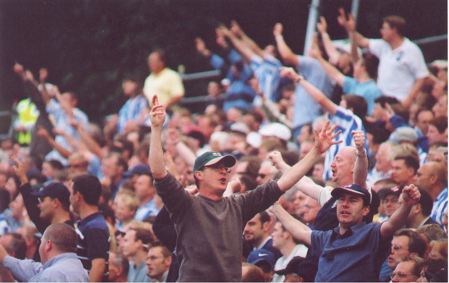 Crowd celebrates after Jones scores, Torquay 02 September 2000